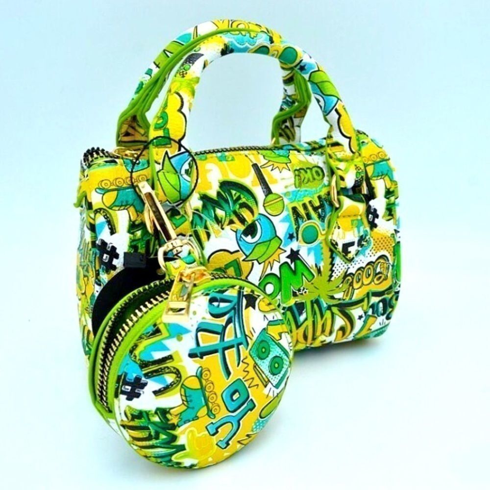 2-N-1 Graffiti Mini Handbag and Wallet